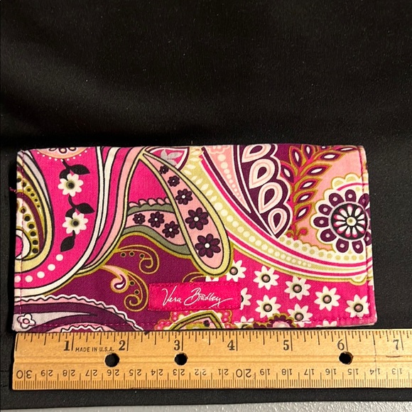 Vera Bradley Pink and Purple Paisley Checkbook holder - Picture 6 of 8